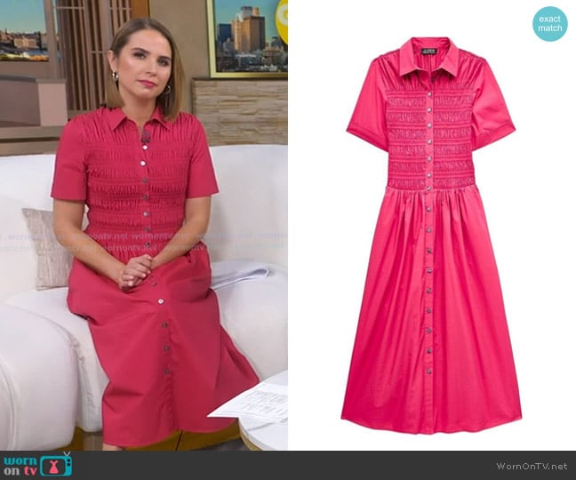 J. Crew Elsie Shirt-dress in cotton poplin worn by Elizabeth Schulze on Good Morning America