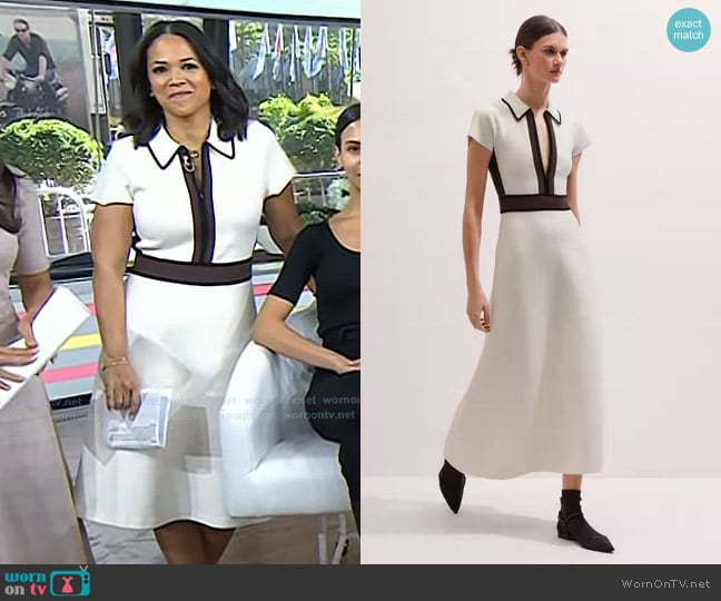 Me + Em Fit + Flare Maxi Dress in Cream worn by Laura Jarrett on Today