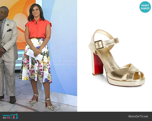 Christian Louboutin Christian Louboutin in Platine Lin Platine worn by Laura Jarrett on Today