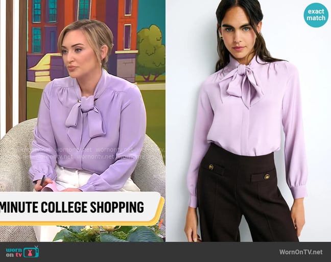 Ann Mashburn Tie-Neck Blouse worn by Kelly O'Grady on CBS Mornings Ann Mashburn Tie-Neck Blouse worn by Kelly O'Grady on CBS Mornings