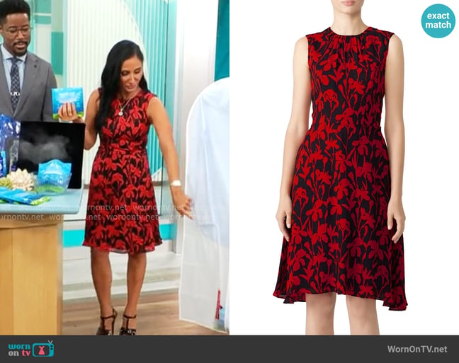 Milly Anna Dress in Iris Print worn by Elizabeth Werner on CBS Mornings Milly Anna Dress in Iris Print worn by Elizabeth Werner on CBS Mornings