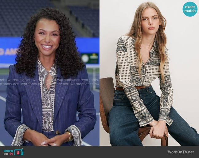 Malika Andrews's Veronica Beard top Malika Andrews's Veronica Beard top