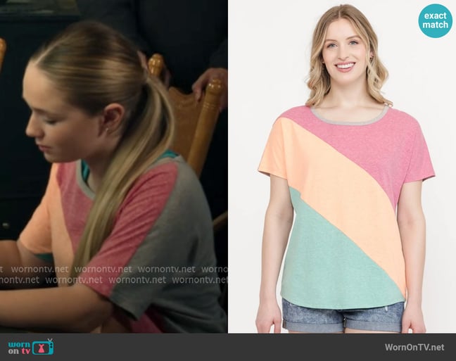 Warehouse One Multi Colour Block Top worn by Parker ( Alix West Lefler) on My Life with the Walter Boys Warehouse One Multi Colour Block Top worn by Parker ( Alix West Lefler) on My Life with the Walter Boys