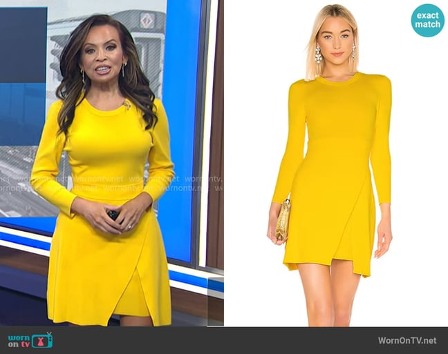 A.L.C. Hadley Dress in Lemon worn by Adelle Caballero on Today