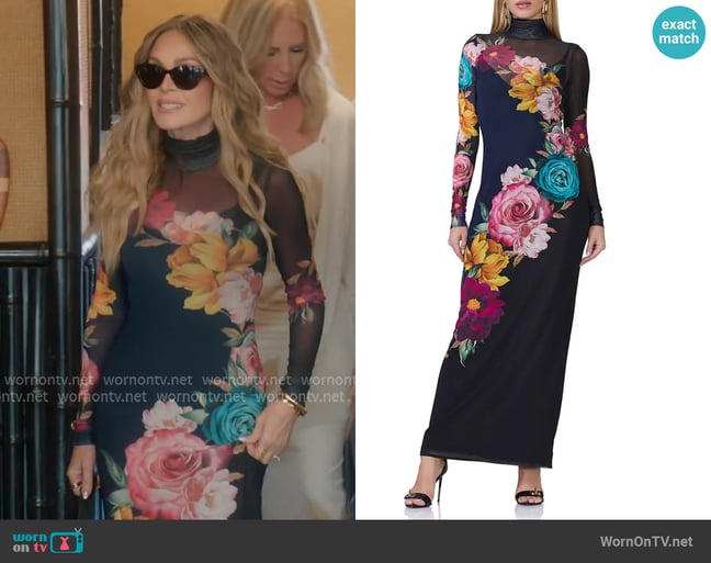 AFRM Billie Floral Print Long Sleeve Mesh Maxi Dress AFRM Billie Floral Print Long Sleeve Mesh Maxi Dress