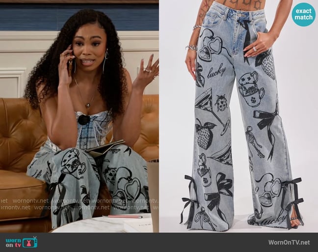 Akira After Hours Straight Leg Denim Jeans worn by Chelsea Hamilton (RhonniRose Mantilla) on Beyond the Gates