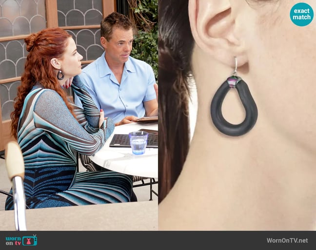 Alexis Bittar Lucite Earrings worn by Sally Spectra (Courtney Hope) on The Young and the Restless