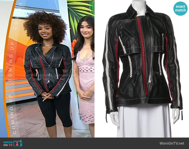Altuzarra Leather Biker Jacket worn by H.E.R. on Today