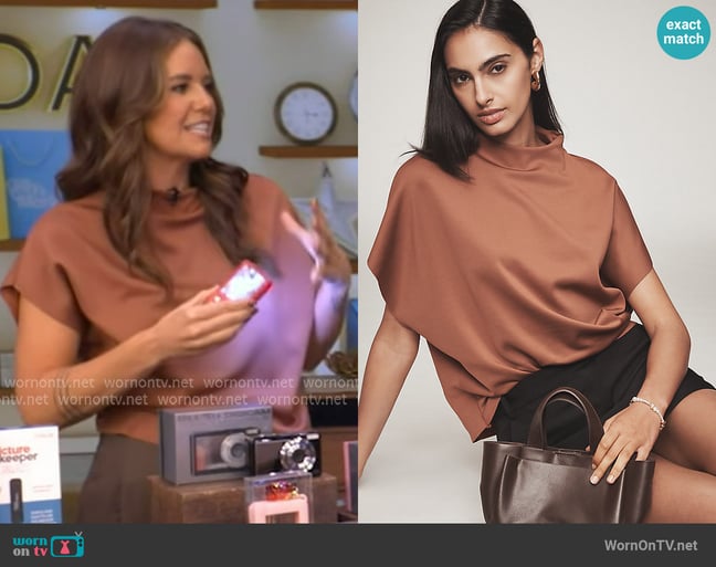 Anthropologie Mock-neck batwing top worn by Monica Mangin on Live with Kelly and Mark Anthropologie Mock-neck batwing top worn by Monica Mangin on Live with Kelly and Mark