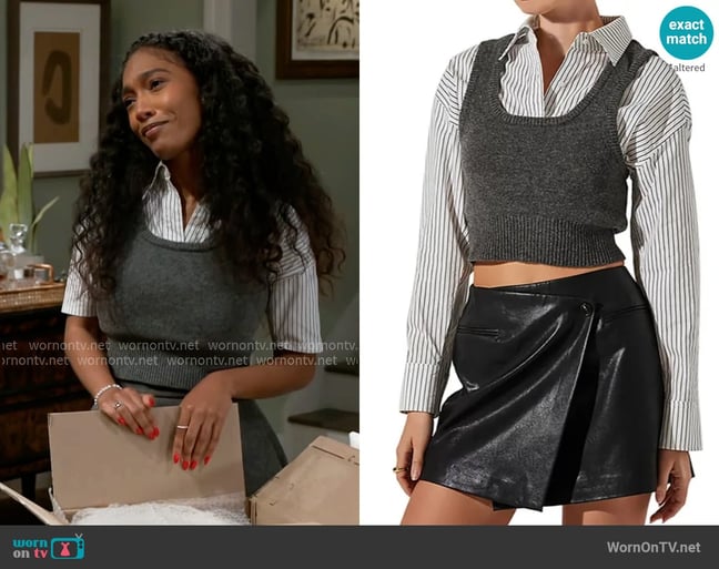 ASTR the Label Guinevere Layered Sweater worn by Samantha Richardson (Najah Jackson) on Beyond the Gates ASTR the Label Guinevere Layered Sweater worn by Samantha Richardson (Najah Jackson) on Beyond the Gates