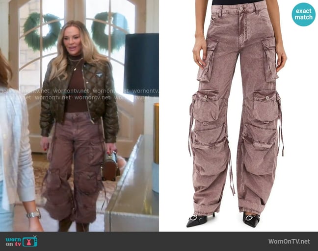 Attico Cotton Cargo Pants in Washed Mauve worn by Heather Gay on The Real Housewives of Salt Lake City Attico Cotton Cargo Pants in Washed Mauve worn by Heather Gay on The Real Housewives of Salt Lake City
