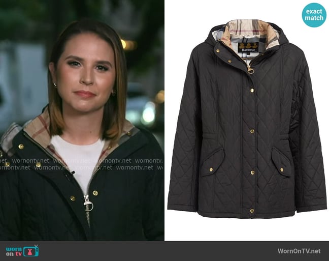Barbour Millfire Quilted Jacket worn by Elizabeth Schulze on Good Morning America Barbour Millfire Quilted Jacket worn by Elizabeth Schulze on Good Morning America