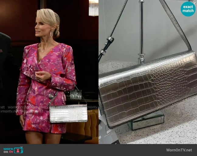 Bcbgmaxazria Silver Crocodile Embossed worn by Vanessa McBride (Lauren Buglioli) on Beyond the Gates Bcbgmaxazria Silver Crocodile Embossed worn by Vanessa McBride (Lauren Buglioli) on Beyond the Gates