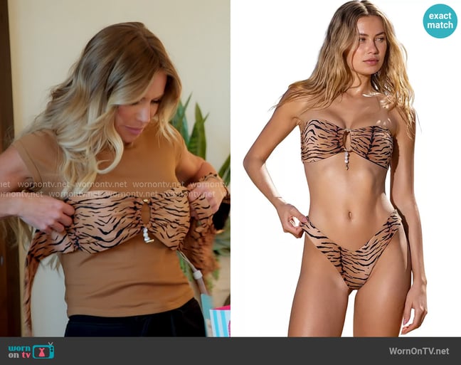 Beach Bunny Swimwear Leo Bandeau Top worn by Jennifer Pedranti on The Real Housewives of Orange County Beach Bunny Swimwear Leo Bandeau Top worn by Jennifer Pedranti on The Real Housewives of Orange County