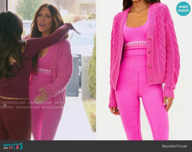 Beach Riot teagan cable knit cardigan worn by Jessi Ngatikaura on The Secret Lives of Mormon Wives Beach Riot teagan cable knit cardigan worn by Jessi Ngatikaura on The Secret Lives of Mormon Wives