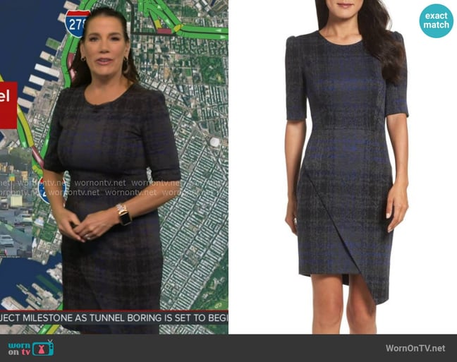 Betsey Johnson Short Sleeve Plaid Dress worn by Heather O’Rourke on Good Morning America