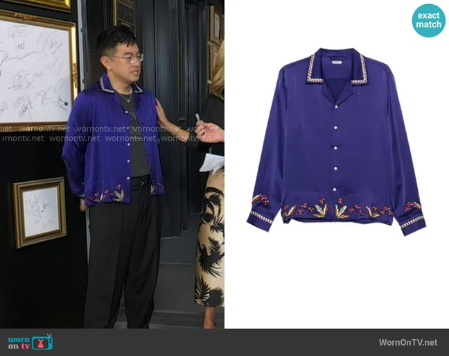 Bode Dream Souvenir Long Sleeve Shirt worn by Bowen Yang on Good Morning America