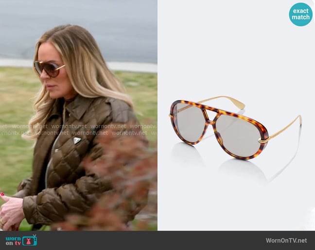 Bottega Veneta Classic Aviator Sunglasses worn by Heather Gay on The Real Housewives of Salt Lake City Bottega Veneta Classic Aviator Sunglasses worn by Heather Gay on The Real Housewives of Salt Lake City
