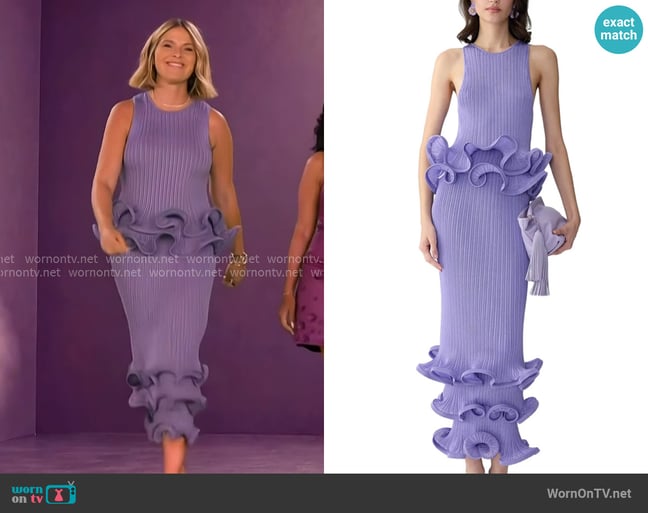 Carolina Herrera Sleeveless Top with Ruffled Hem worn by Jenna Bush Hager on Today Carolina Herrera Sleeveless Top with Ruffled Hem worn by Jenna Bush Hager on Today