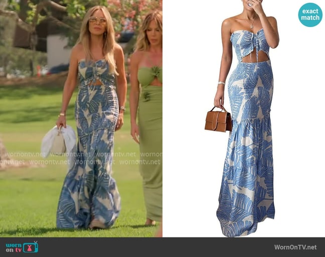 Chicme Floral Vacation Dress Halter Tie Ruched Womens Maxi Dress worn by Tamra Judge on The Real Housewives of Orange County Chicme Floral Vacation Dress Halter Tie Ruched Womens Maxi Dress worn by Tamra Judge on The Real Housewives of Orange County