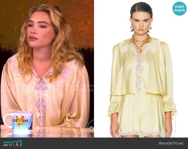 Chloe Lace Blouse worn by Florence Pugh on The View