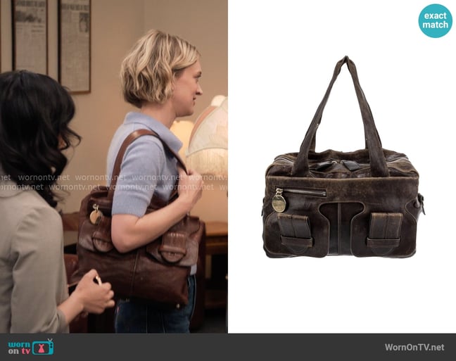 Chloe Saskia Leather Shoulder Bag worn by Mare Pritti (Chelsea Frei) on The Paper