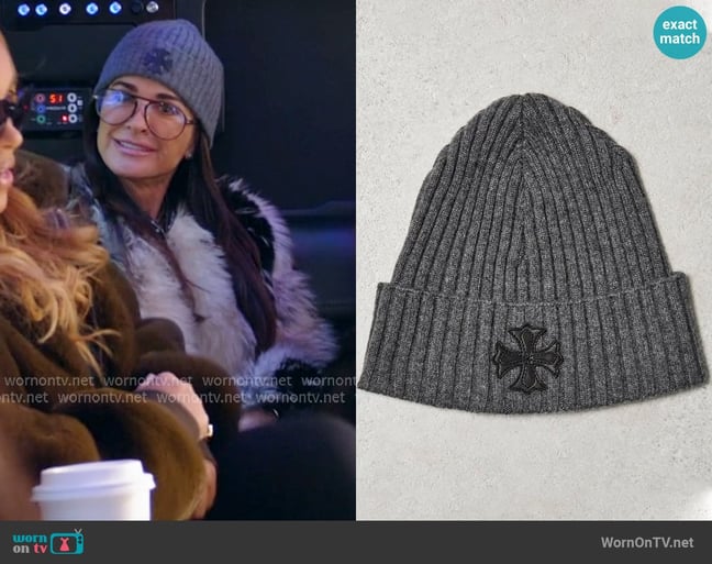 Chrome Hearts Plus Patch Beanie worn by Kyle Richards on The Real Housewives Ultimate Girls Trip Chrome Hearts Plus Patch Beanie worn by Kyle Richards on The Real Housewives Ultimate Girls Trip