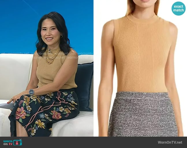 Club Monaco Directional Rib Sleeveless Sweater worn by Vicky Nguyen on Today Club Monaco Directional Rib Sleeveless Sweater worn by Vicky Nguyen on Today