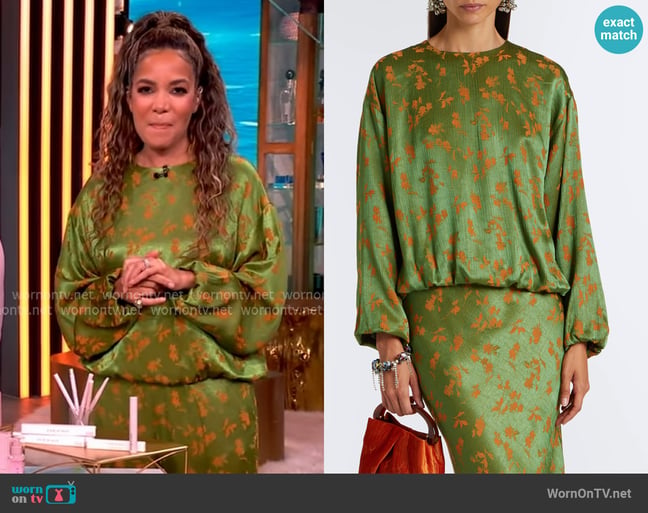 Dries Van Noten Floral blouse worn by Sunny Hostin on The View Dries Van Noten Floral blouse worn by Sunny Hostin on The View