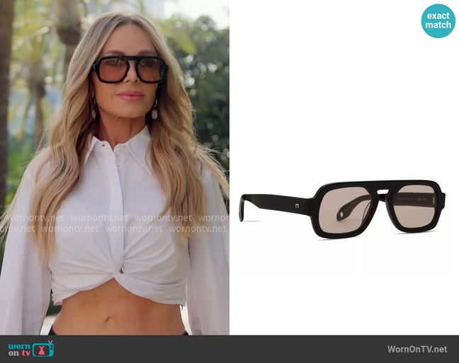 Elisa Johnson Jane Aviator Sunglasses worn by Tamra Judge on The Real Housewives of Orange County