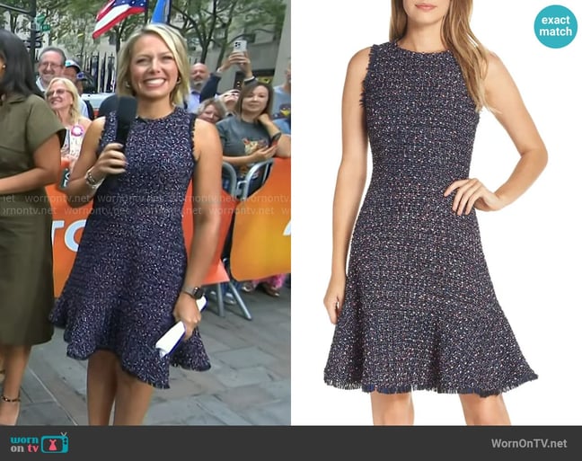 Eliza J Sleeveless Tweed Fit & Flare Dress worn by Dylan Dreyer on Today