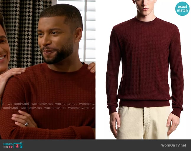Emporio Armani Wool Pullover Sweater worn by Martin Richardson (Brandon Claybon) on Beyond the Gates Emporio Armani Wool Pullover Sweater worn by Martin Richardson (Brandon Claybon) on Beyond the Gates