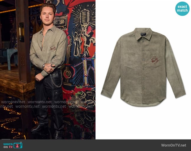 Enfants Riches Deprimes Artist Embroidered Woven Shirt worn by Hudson McLeroy on Next Gen NYC Enfants Riches Deprimes Artist Embroidered Woven Shirt worn by Hudson McLeroy on Next Gen NYC