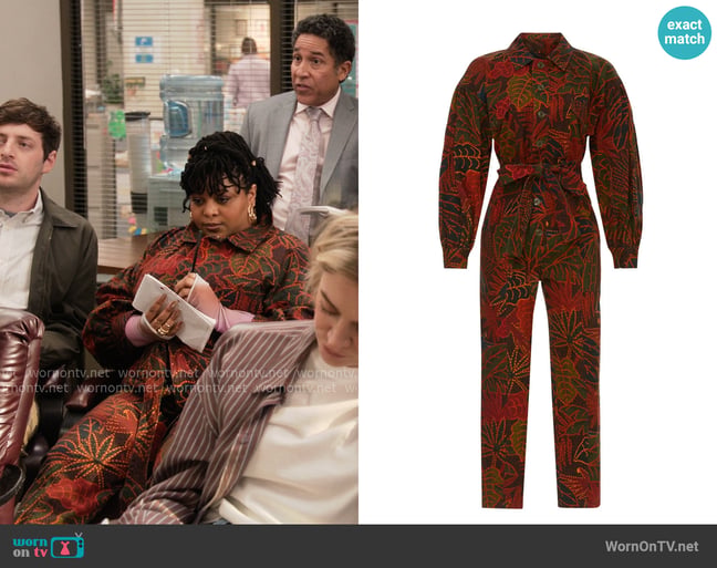 FARM Rio Rainforest Jumpsuit worn by Adelola Olofin (Gbemisola Ikumelo) on The Paper