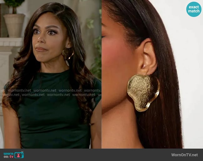 Fashion Nova Hold My Breath Earrings worn by Dani Dupree (Karla Mosley) on Beyond the Gates Fashion Nova Hold My Breath Earrings worn by Dani Dupree (Karla Mosley) on Beyond the Gates