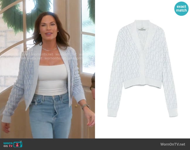Fendi Float FF Cardigan worn by Britani Bateman on The Real Housewives of Salt Lake City Fendi Float FF Cardigan worn by Britani Bateman on The Real Housewives of Salt Lake City
