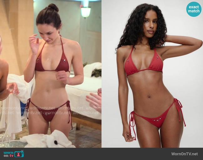 Frankies Bikinis X OREBELLA Paradise Halter Bikini Top worn by Ashtin Earle on Earle Meets World Frankies Bikinis X OREBELLA Paradise Halter Bikini Top worn by Ashtin Earle on Earle Meets World