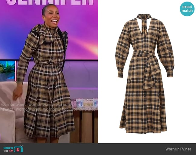 Ganni Checked Dress worn by Karen Pittman on The Jennifer Hudson Show