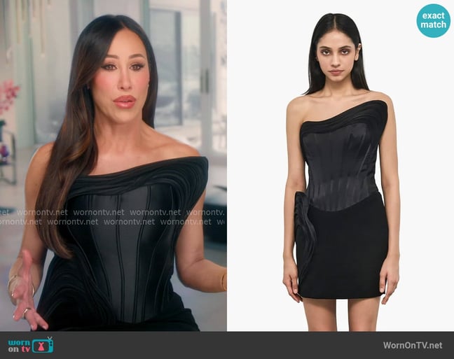 Gaurav Gupta The Black Sculpted Mini Dress worn by Angie Katsanevas on The Real Housewives of Salt Lake City Gaurav Gupta The Black Sculpted Mini Dress worn by Angie Katsanevas on The Real Housewives of Salt Lake City