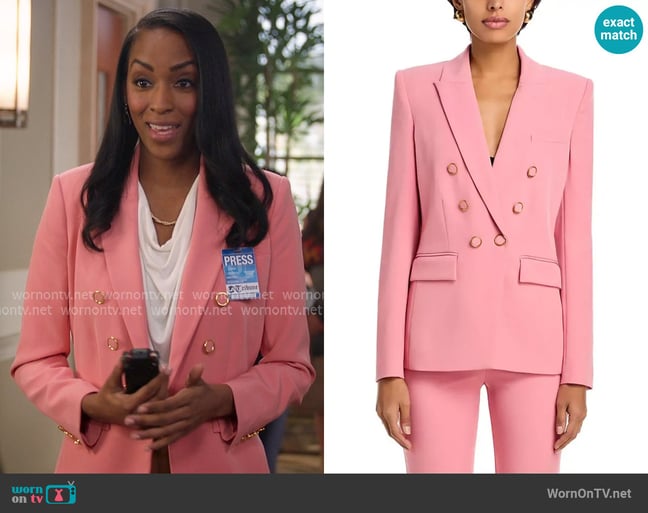 Generation Love Emilio Blazer in Mauve worn by (Annju'lia Smalls) on All American Generation Love Emilio Blazer in Mauve worn by (Annju'lia Smalls) on All American