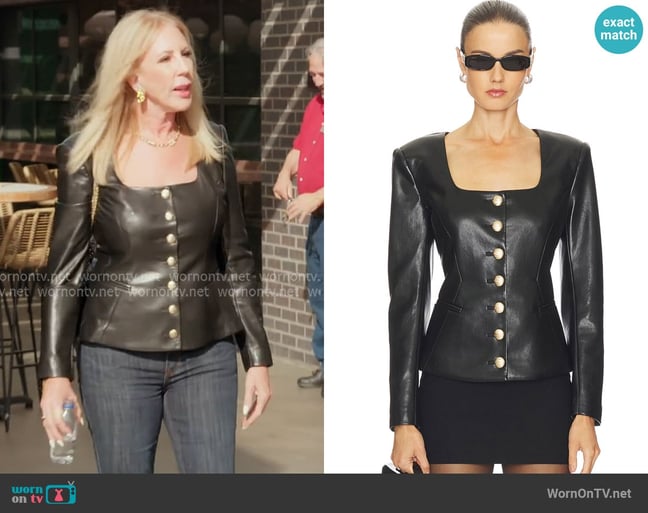 Generation Love Lavena Faux Leather Jacket worn by Vicki Gunvalson on The Real Housewives of Orange County Generation Love Lavena Faux Leather Jacket worn by Vicki Gunvalson on The Real Housewives of Orange County