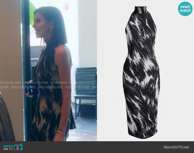 Givenchy Sleeveless Mock-Neck Midi Dress worn by Heather Dubrow on The Real Housewives of Orange County Givenchy Sleeveless Mock-Neck Midi Dress worn by Heather Dubrow on The Real Housewives of Orange County