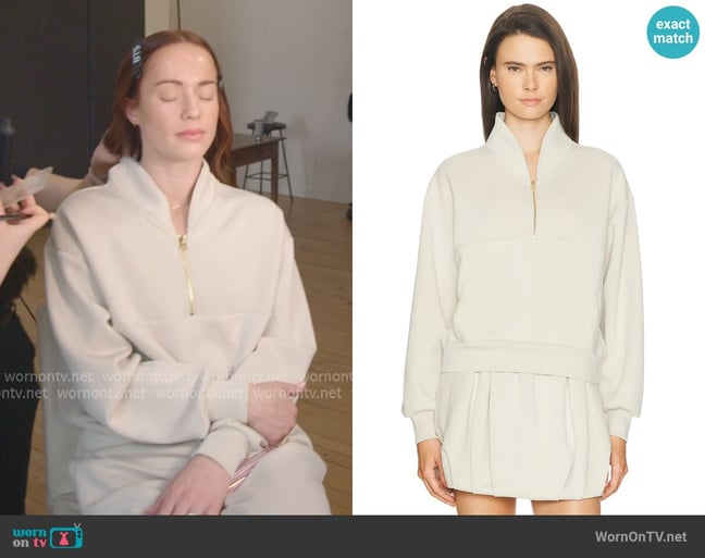Gold Hinge Luxesoft Lounge Quarter Zip worn by Whitney Leavitt on The Secret Lives of Mormon Wives Gold Hinge Luxesoft Lounge Quarter Zip worn by Whitney Leavitt on The Secret Lives of Mormon Wives