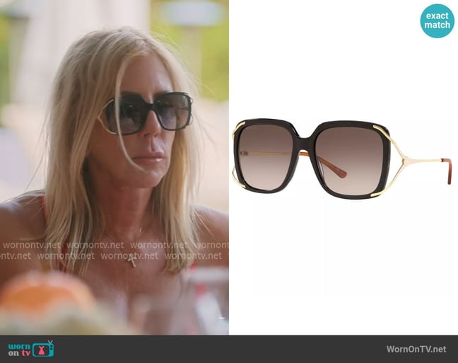 Gucci 0GC001373 Sunglasses worn by Vicki Gunvalson on The Real Housewives Ultimate Girls Trip Gucci 0GC001373 Sunglasses worn by Vicki Gunvalson on The Real Housewives Ultimate Girls Trip