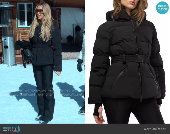 Halfdays Hedy Belted Puffer worn by Alix Earle on Earle Meets World
