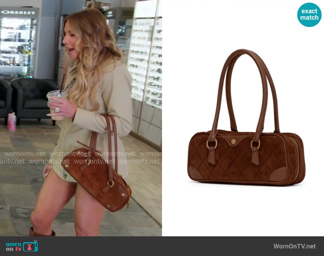 Hammitt Meredith sml Chocolate Diamond Suede worn by Jennifer Pedranti on The Real Housewives of Orange County