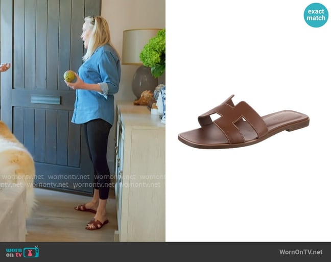 Hermes Oran Sandals worn by Shannon Beador on The Real Housewives of Orange County