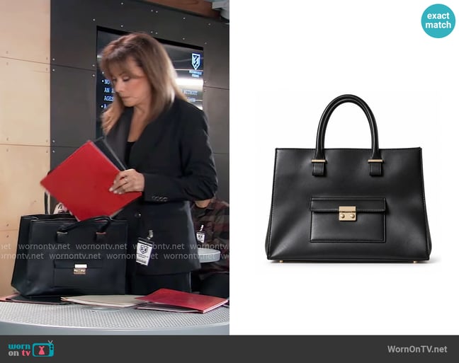 H&M Work Tote worn by Alexis Davis (Nancy Lee Grahn) on General Hospital H&M Work Tote worn by Alexis Davis (Nancy Lee Grahn) on General Hospital