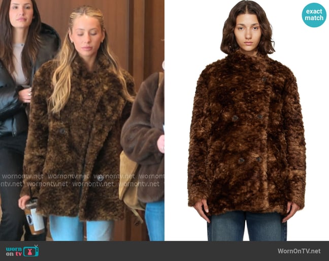 Isabel Marant Etoile Brown Jya Faux-Fur Coat worn by Alix Earle on Earle Meets World Isabel Marant Etoile Brown Jya Faux-Fur Coat worn by Alix Earle on Earle Meets World