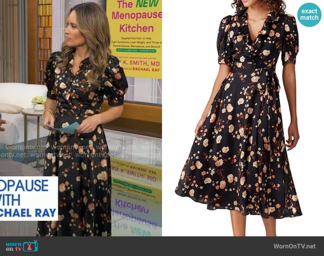 Jill Stuart Anouk Print Midi Dress worn by Rhiannon Ally on Good Morning America